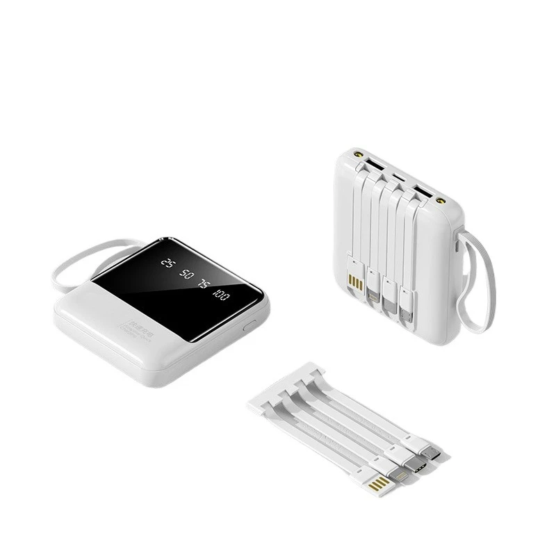 For Iphone Huawei Samsung Mini Power Bank with LED Lights Portable External Battery 5000/10000mAh Pocket Fast Charger