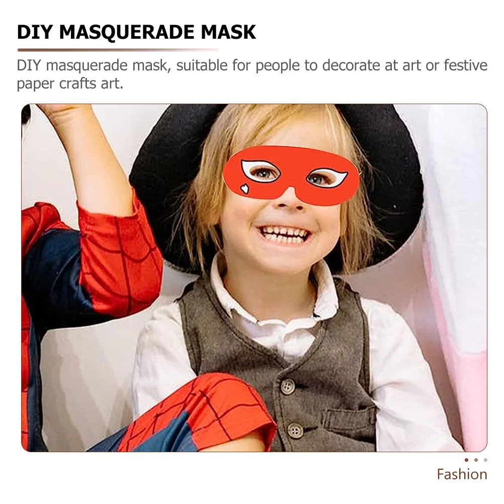 40 conjuntos diy máscara cosplay máscaras festa para adultos olho halloween branco masquerade feminino papel sem pintura criança miss