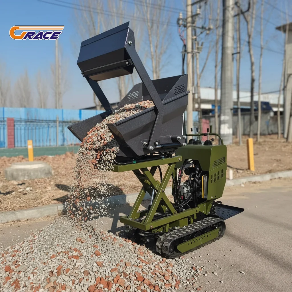 Remote Control Construction Mini Crawler Dumper Heavy Load Hydraulic Track Dumper