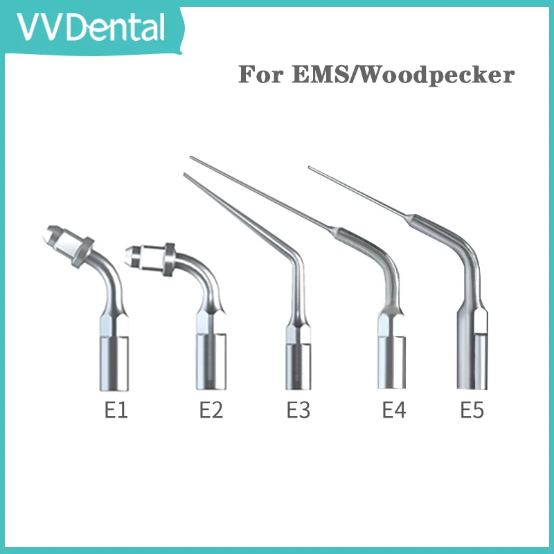 Punte endo per scaler ad ultrasuoni VVDental per manipolo EMS/Woodpecker Strumenti per sbiancamento dei denti E1 E2 E3 E4 E5