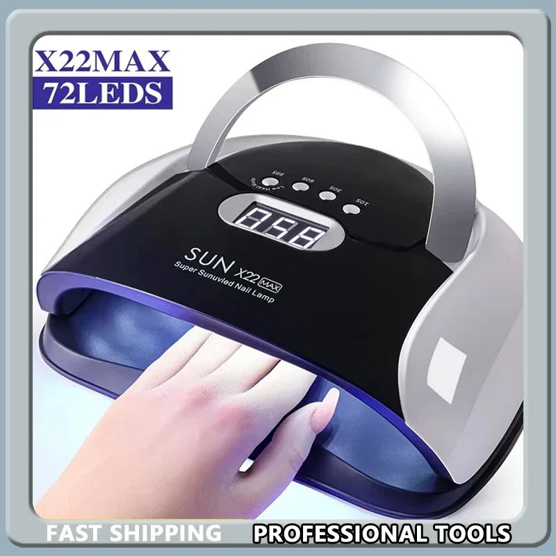 Lampada per nail art a 72 LED Asciugacapelli UV con sensore automatico per polimerizzare la luce della macchina per nail art con smalto gel