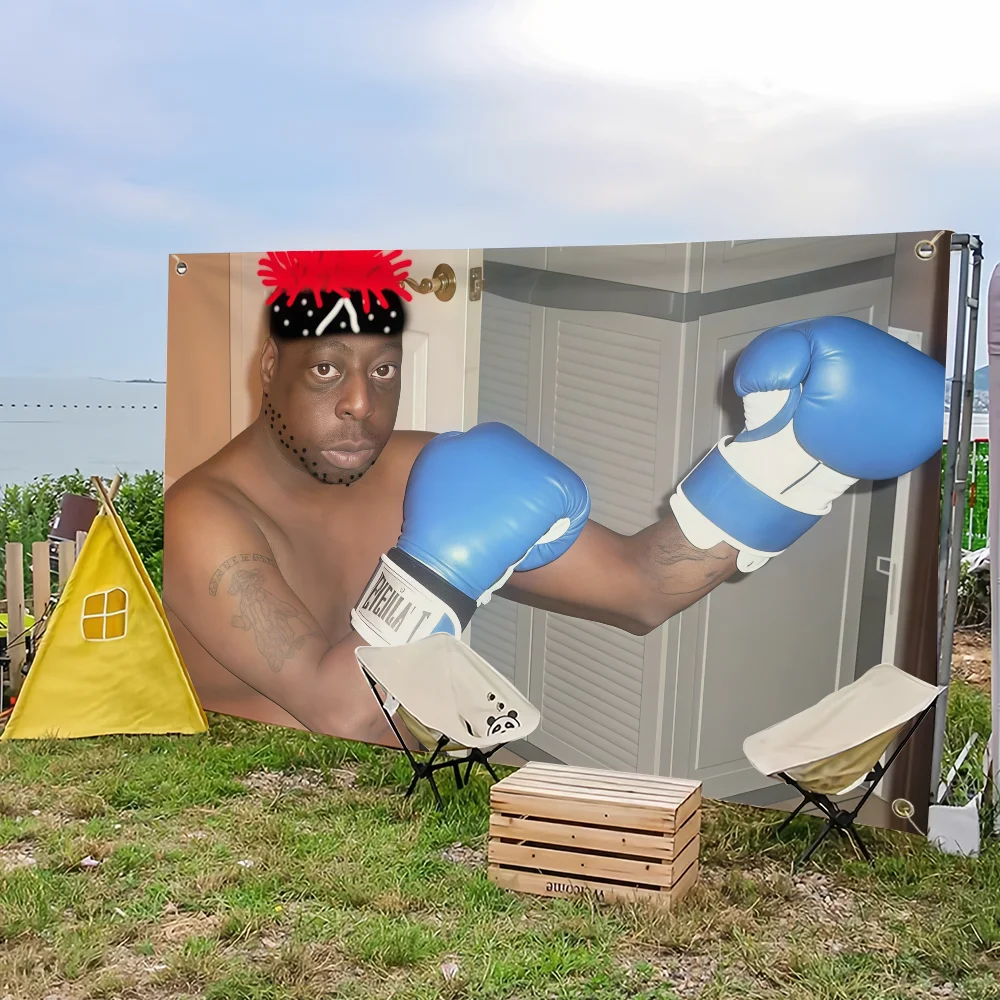 علم L-Lester الديكور الأخضر في الهواء الطلق نزهة حفلة الفن Q الملاكمة معلقة المنزل التخييم مضحك لافتة الحفلات #6