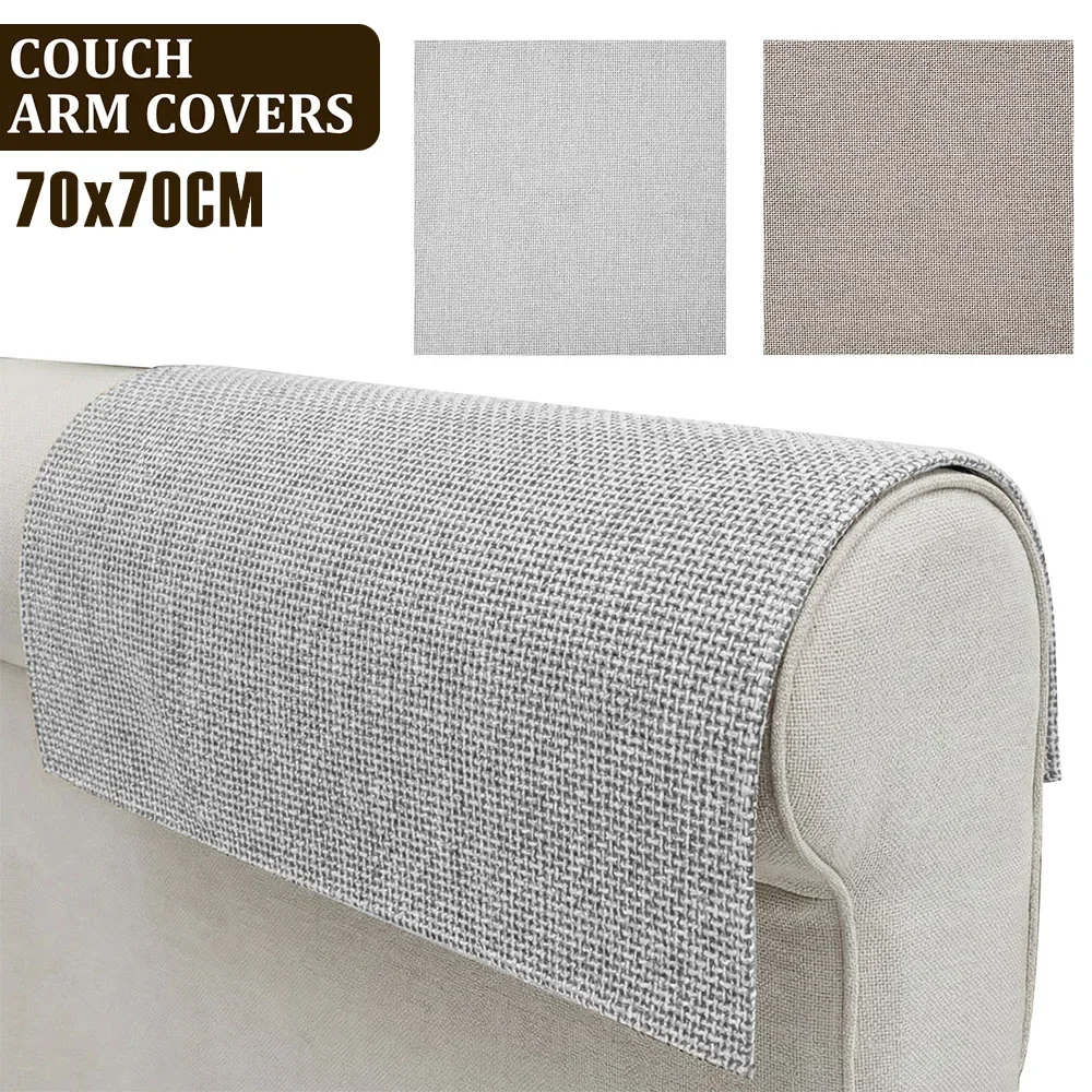 2Pcs Couch Arm Covers 70x70CM Anti Slip Sofa Armrest Cover Pet Scratch Resistant Recliner Arm Protectors for Home Decoration