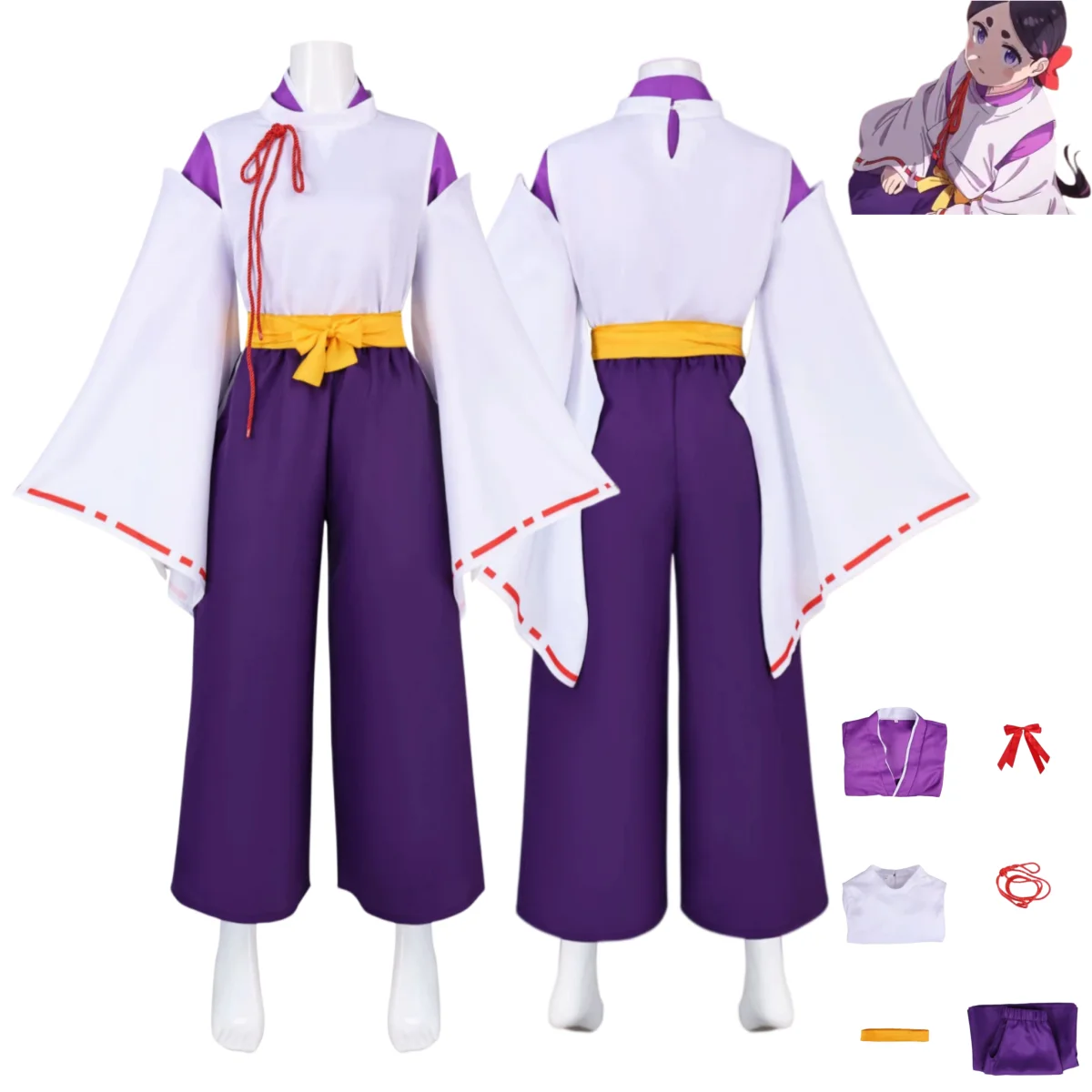 

Anime The World Is Dancing ‌Oniyo‌ Cosplay Costume Wizard Purple Kendo Uniform Tops Pants Man Woman Traditional Festival Suit