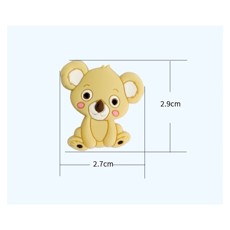 5/10 pçs contas de silicone focal koalas contas para fazer jóias diy frisado caneta chaveiro pulseira colar acessórios de jóias