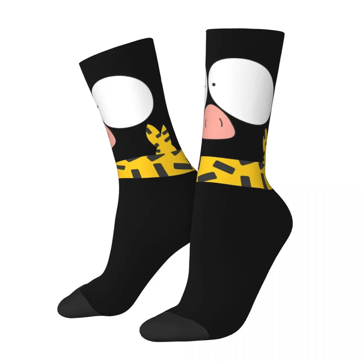 Crazy Design P-Chan Chibi Football Socks Ranma Anime Manga Polyester Long Socks for Women Men Sweat Absorbing