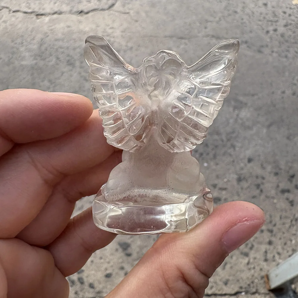 Custom Citrine Angel Crystal Carving Gemstone Figurine Healing Stone Home Decor Collector Edition