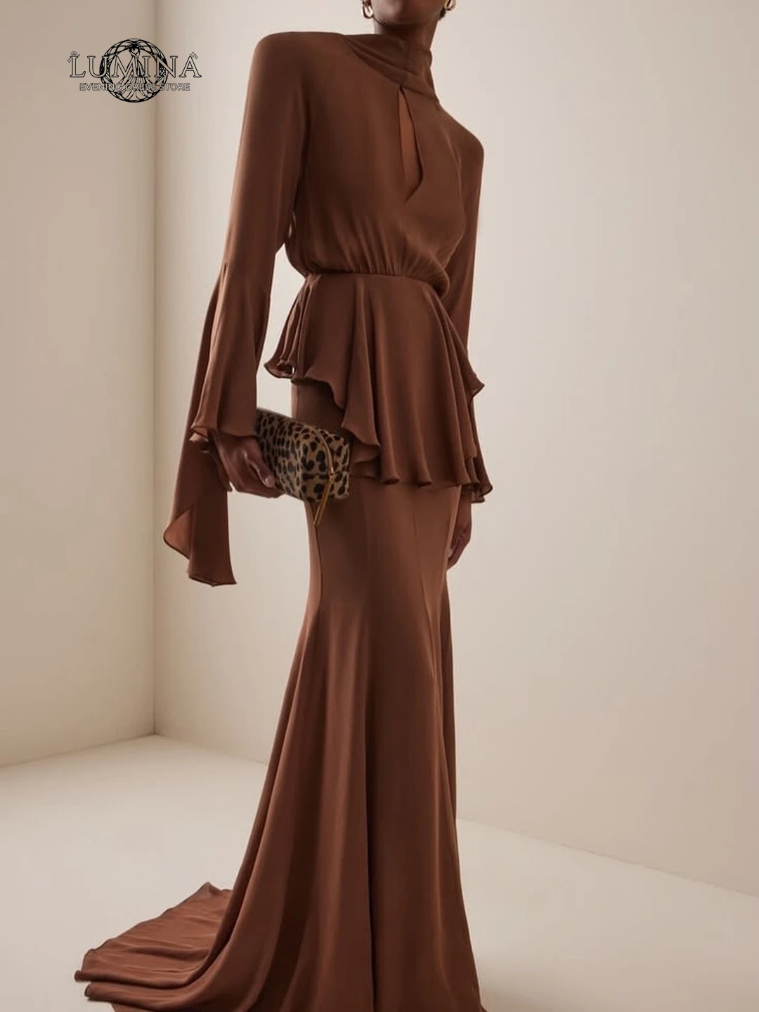 

Lumina Custom Made Muslim Luxury Evening Dresses for Special Occasions Round Neck A Word Women's Long Evening Dress 2026 Woman