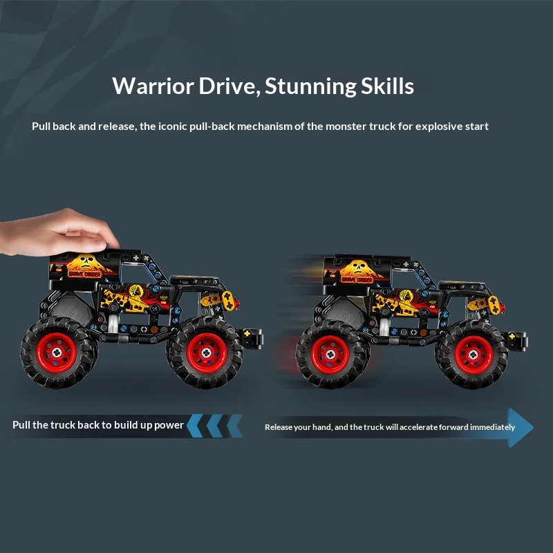 ليغو اللبنات المجموعة الميكانيكية 42219 شاحنة كبيرة القبر حفار النار الجليد قوة سيارة لغز بناء لعبة هدية