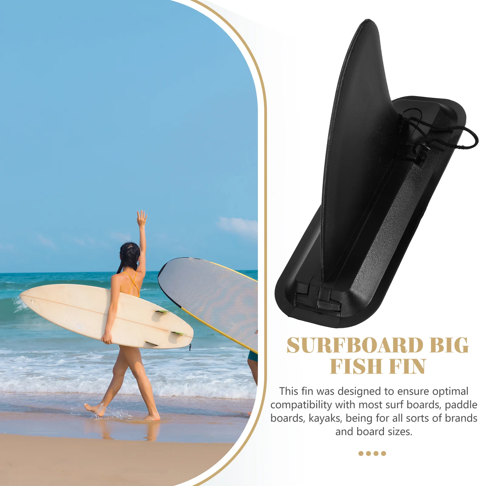 

1 set Sliding Surfboard Fin Universal Plastic Stabilizer Replacement for SUP Kayak Paddleboard Water Sports Accessory