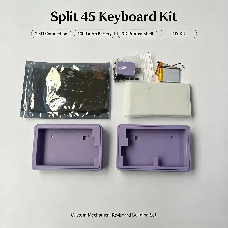 45keys 2.4g Split Mechanical Keyboard Customized Diy Kit Ultra Compact Layout 3d Print Case Wireless Mx Portable Travel Office