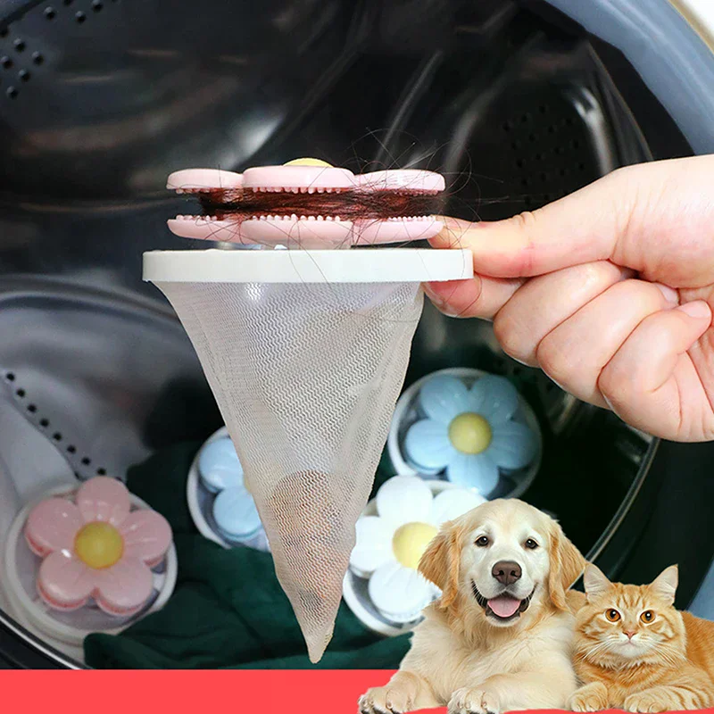 Washing Machine Hair Catcher Pet Hair Removal Floating Clothes Collector Filter Mesh Dirty Fiber Laundry Bag Cleaning Tools 2025