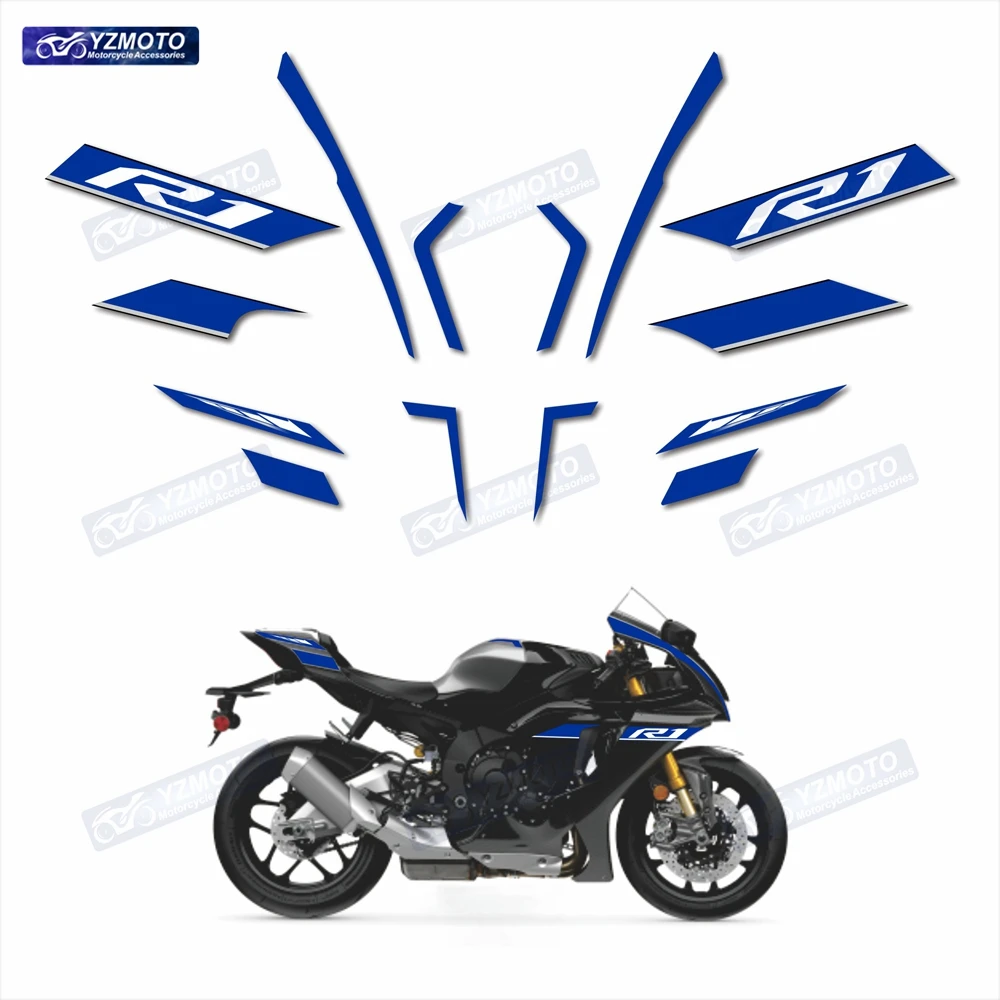For 2020-2023 Yamaha YZF R1 Full Body Fairing Decal Sticker Graphic Kit Grey For 2020-2023 Yamaha YZF R1 Full Body Fairing Decal Sticker Graphic Kit Grey