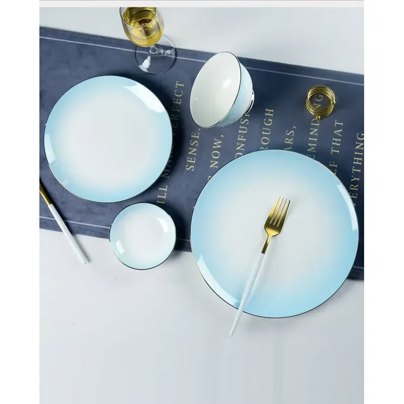 Wholesale Chinese Style Plate Set 6 Inch -12 Inch China Customized Tableware Ceramic Dinnerware Set for