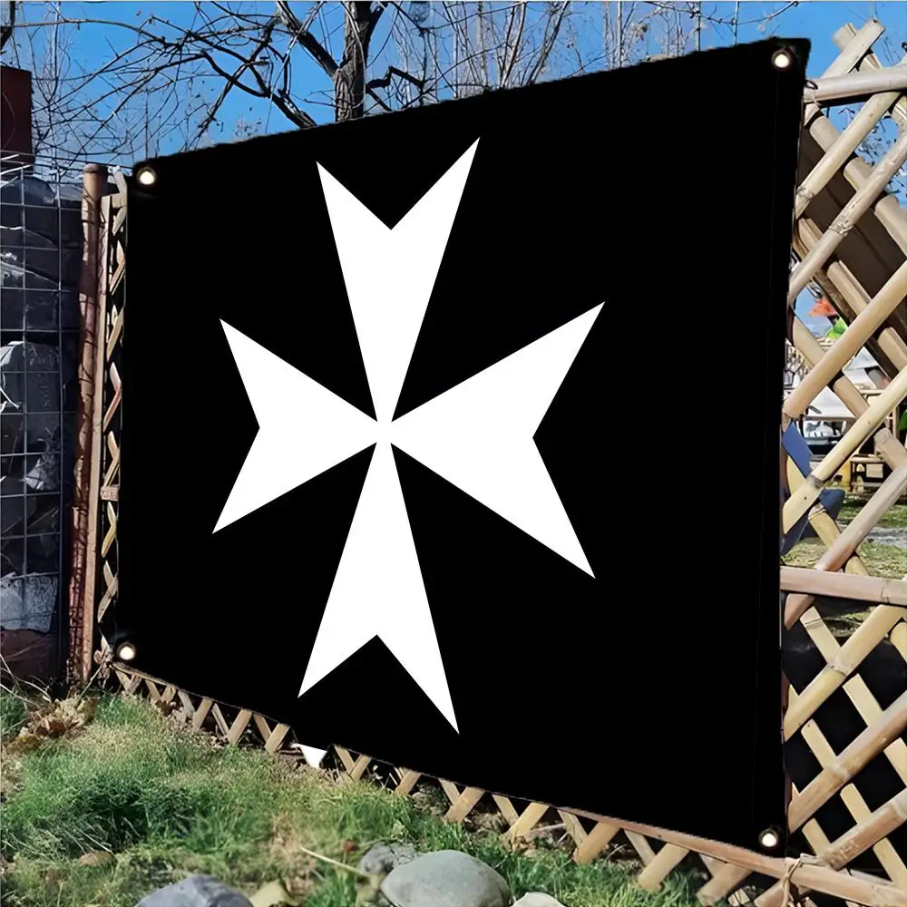 maltese knight flag K-Knights Hospitaller Flags Daily four ring borderless design indoor outdoor decor easy hang install