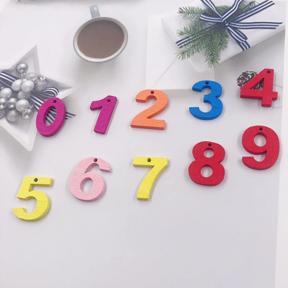 

Colorful Wooden Number Chips Preschool Educational Crafts Wood Pieces Decorative For Scrapbooking Patchwork 100Pcs