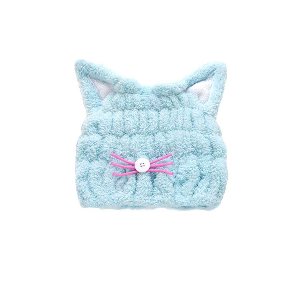 

Cat Ear Hair Drying Cap Bathing Water Absorption Shower Cap Fast Drying Soft Lightweight Portable All Hair Types Anti Frizz
