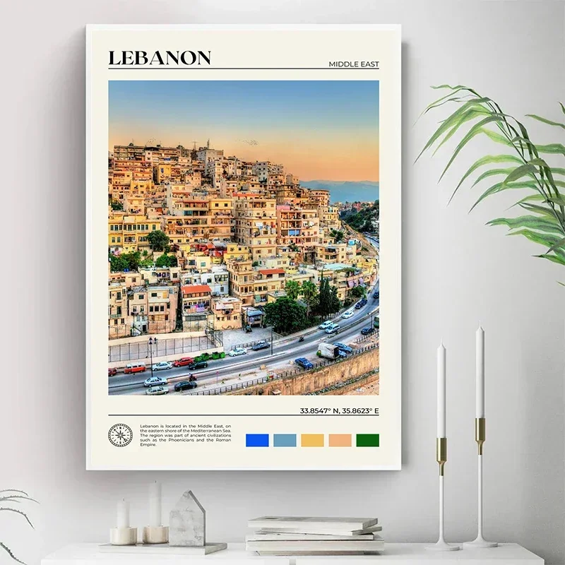 Lebanon Duba Tehran Jordan Middle East Travel Scenery Posters Canvas Printing Wall Art Picture For Living Room Home Decor