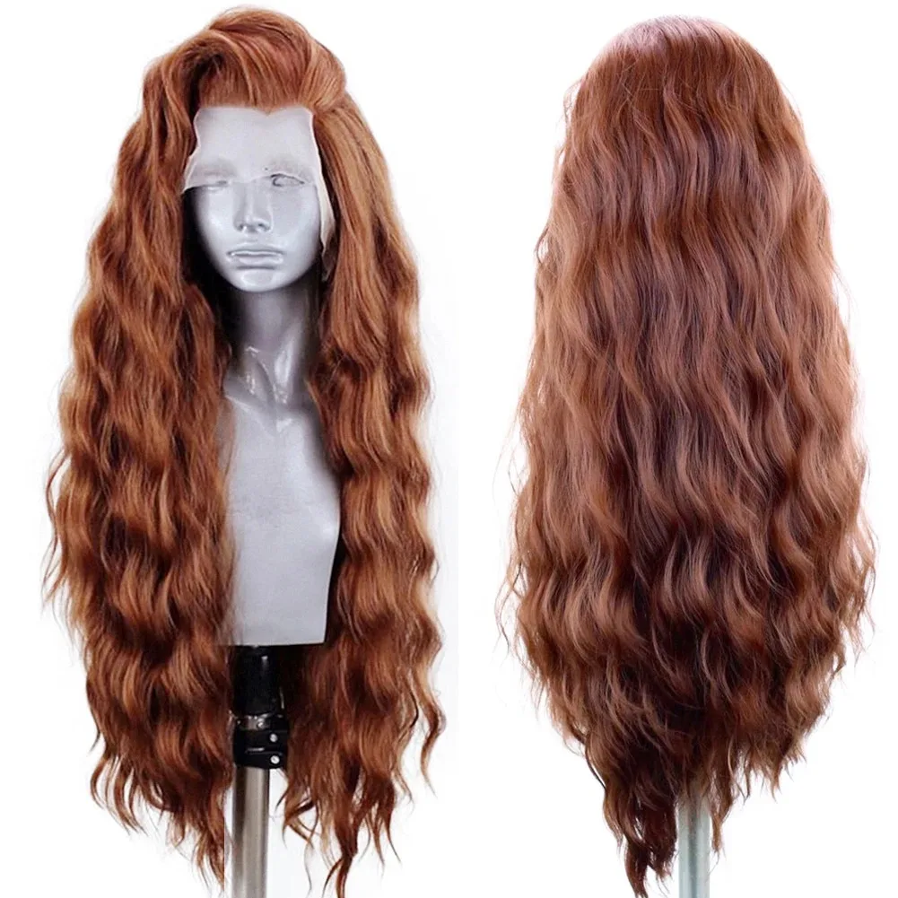 

Light Brown Lace Front Wigs For Black Women Natural Hairline Synthetic Hair Lace Wig Long Wig Pre Plucked Baby Hair Cosplay
