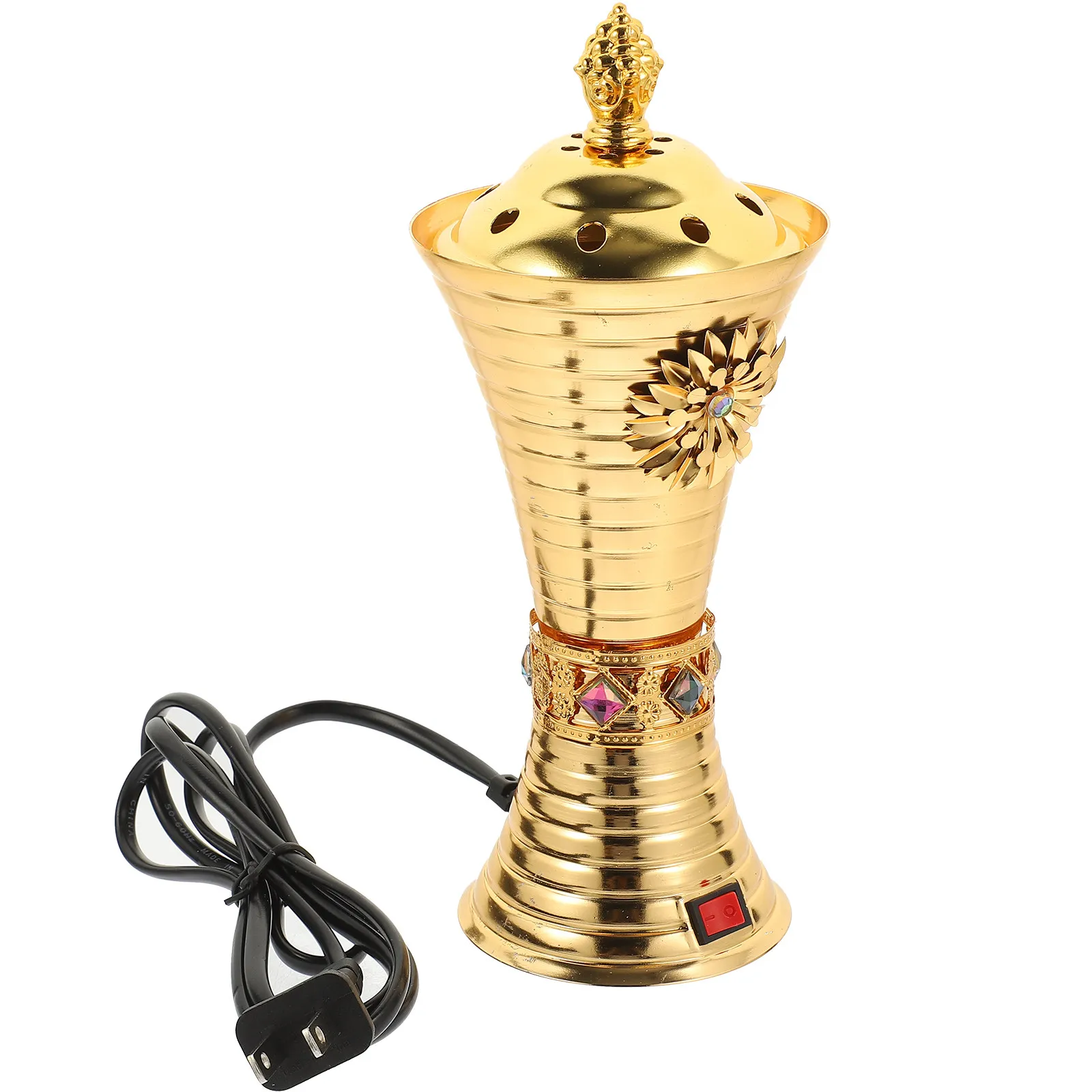 Electric Incense Burner Lightweight Portable Vintage Censer for Aroma Therapy Meditation Spa Relaxation Decorative Incense