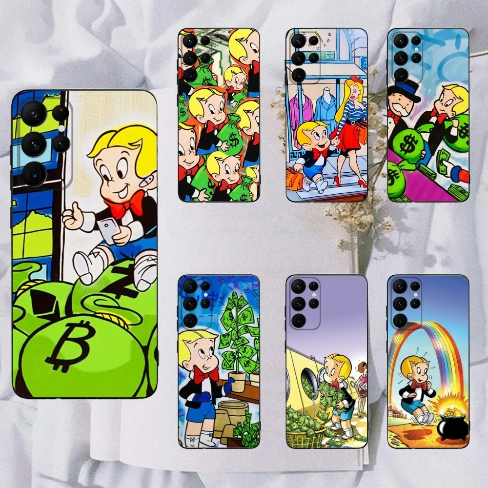 

Cute Richie R-Rich Phone Case For Samsung Galaxy A20,A21s,A22,A31,A32,A52,A53,A72,73,A80,A91 Soft Black Cover