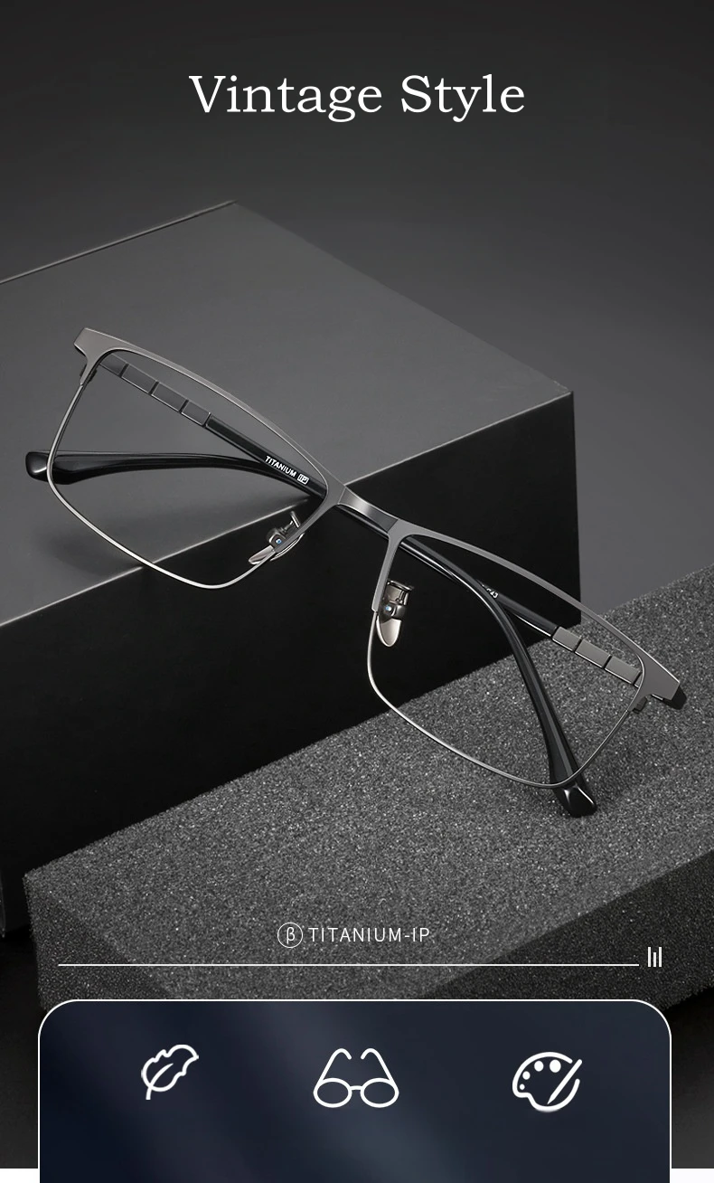 YIMARUILI Ultraleichte Business Luxus Brillengestell Mode Titanlegierung Optische Verordnung Herren Brillengestelle 89188 – Detail 1