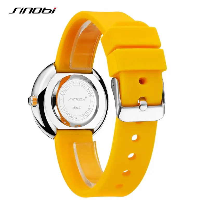 SINOBI New Fashion Silicone Strap Women\'s Watches Luminous Hands Ladies Sports Quartz Wristwatches Best Gifts Clock for Female