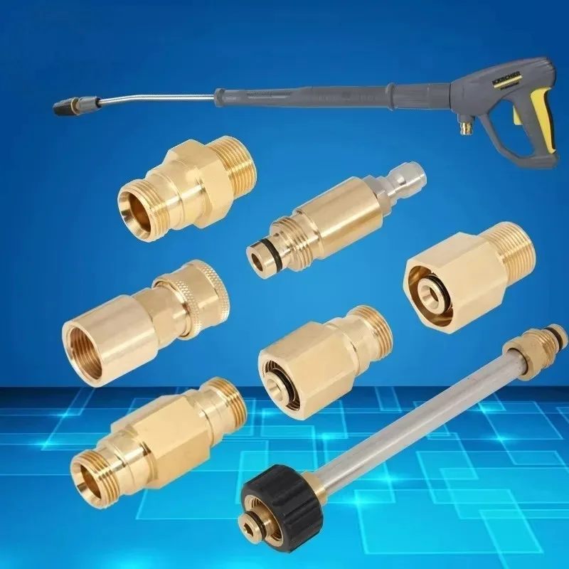 

Популярный адаптер для водяного пистолета высокого давления M22-14, латунный разъем, совместимый с мойками высокого давления серии Karcher HD