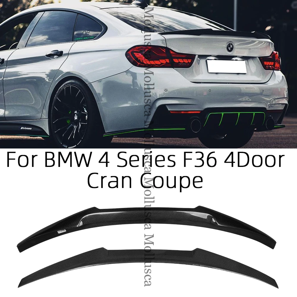 

For BMW 4 Series F36 4Door Cran Coupe M4 Style Carbon fiber Rear Spoiler Trunk wing 2014-2019 430 435 440 FRP honeycomb Forged