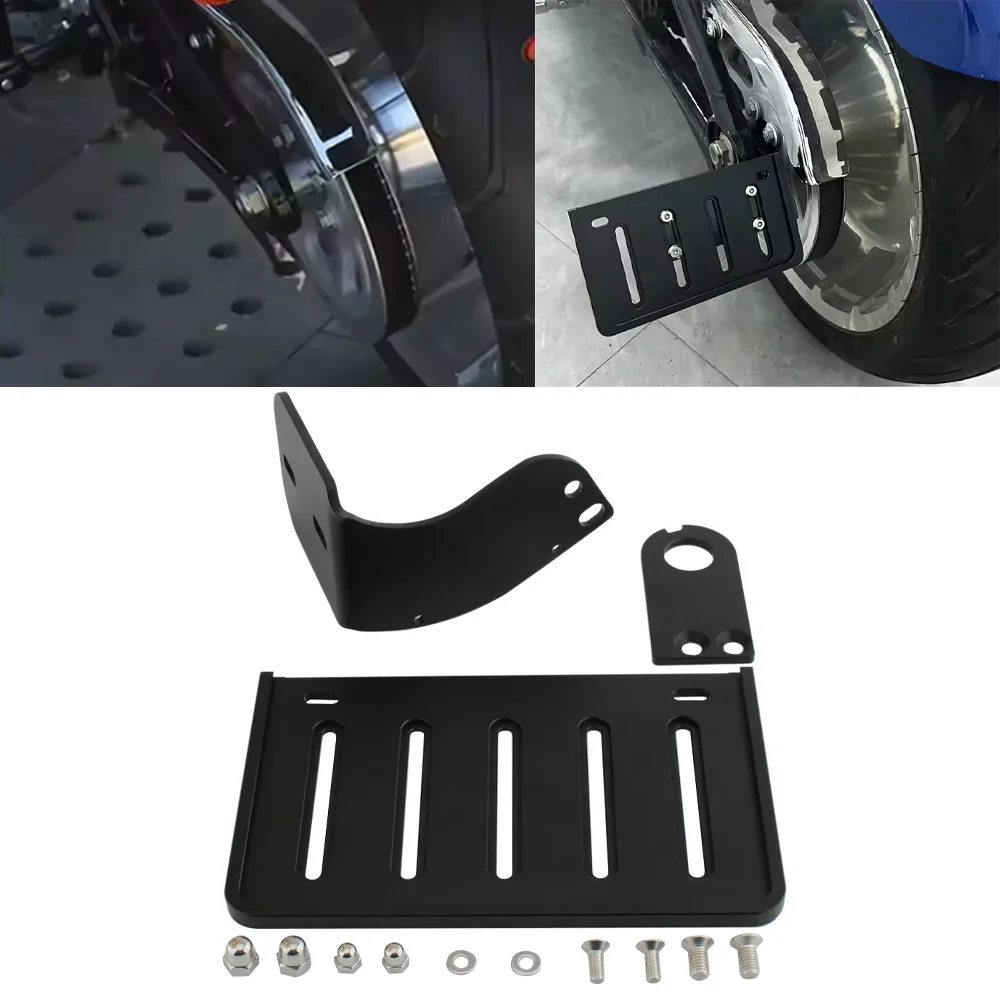 

For Harley Softail 2004-2017 Sportster 2004-2025 Motorcycle Black Modified Side Mount License Plate Bracket Holder