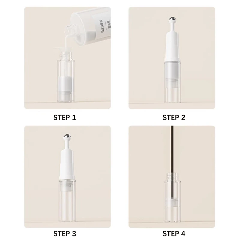 Recipiente cosmético vazio para creme de olhos, massagem essencial, garrafa recarregável, bálsamo labial, metal top, tubo macio, 5 10ml