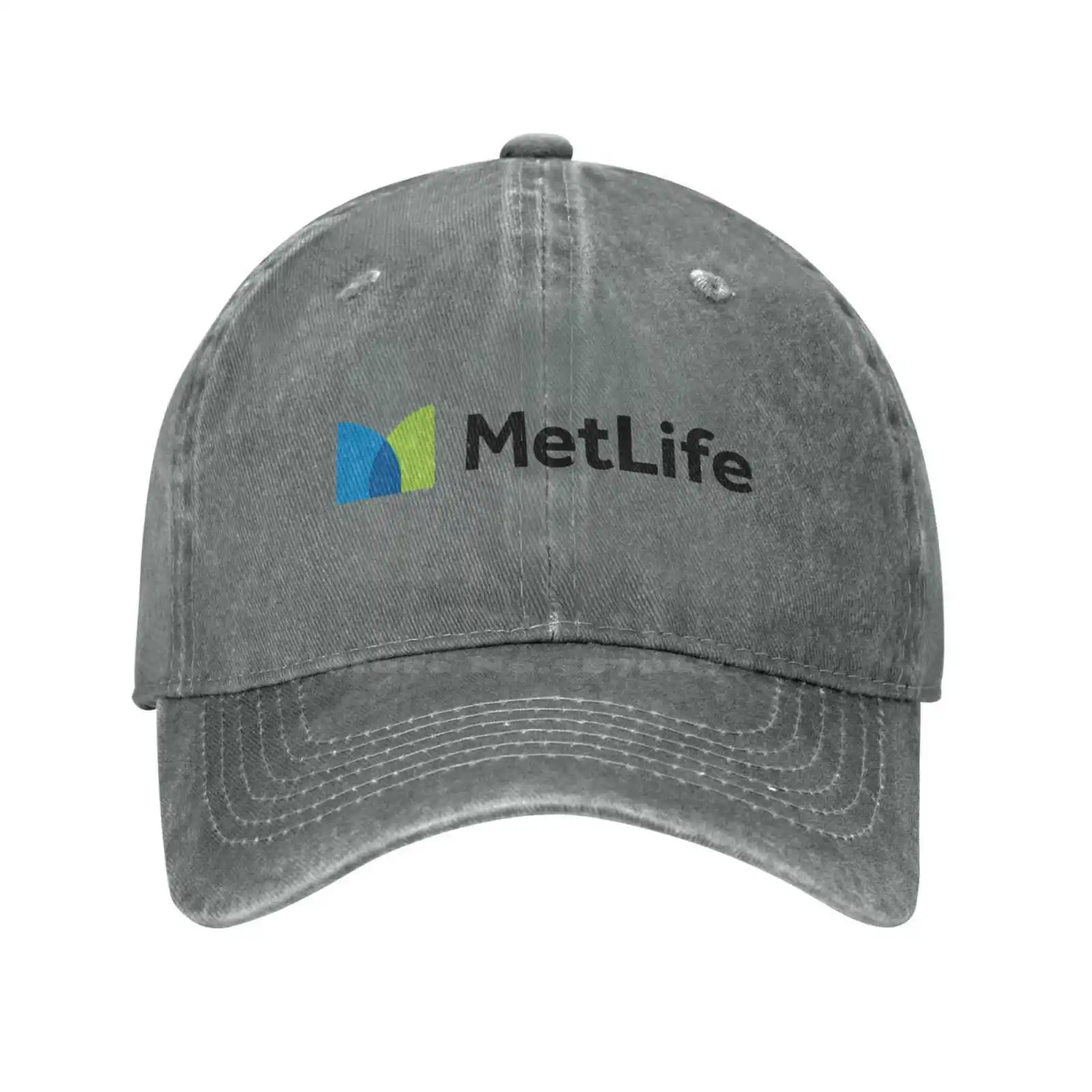 Casquette en denim avec logo MetLife, chapeau de baseball, qualité