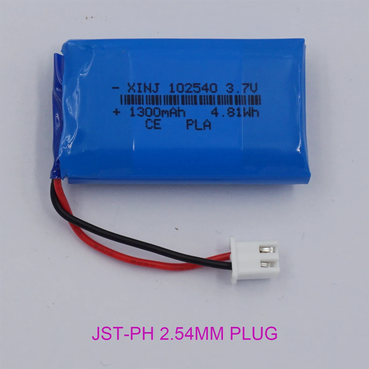 3.7V 1300 mAh 4.81Wh Rechargeable Polymer Li Lipo Battery 102540 JST-PH 2Pin 2.54mm Connector For GPS Car Camera DashCam Speaker