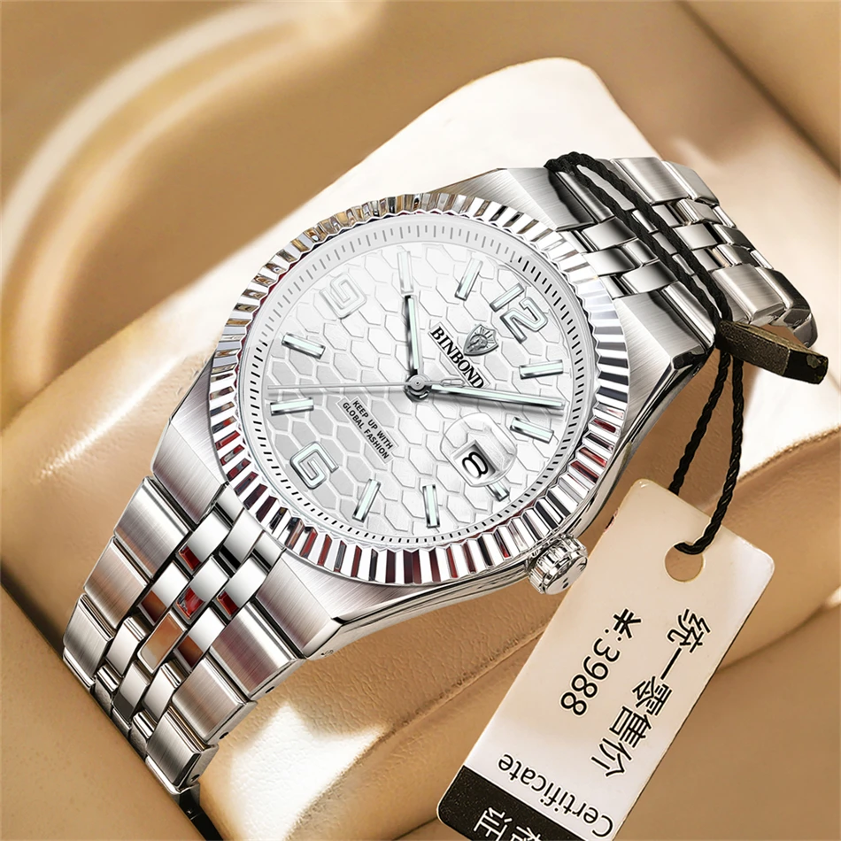 

BINBOIND 8181 Leisure and Fashion Men's Quartz Watch Waterproof Night Light Calendar Business Men's Quartz Watch 2025