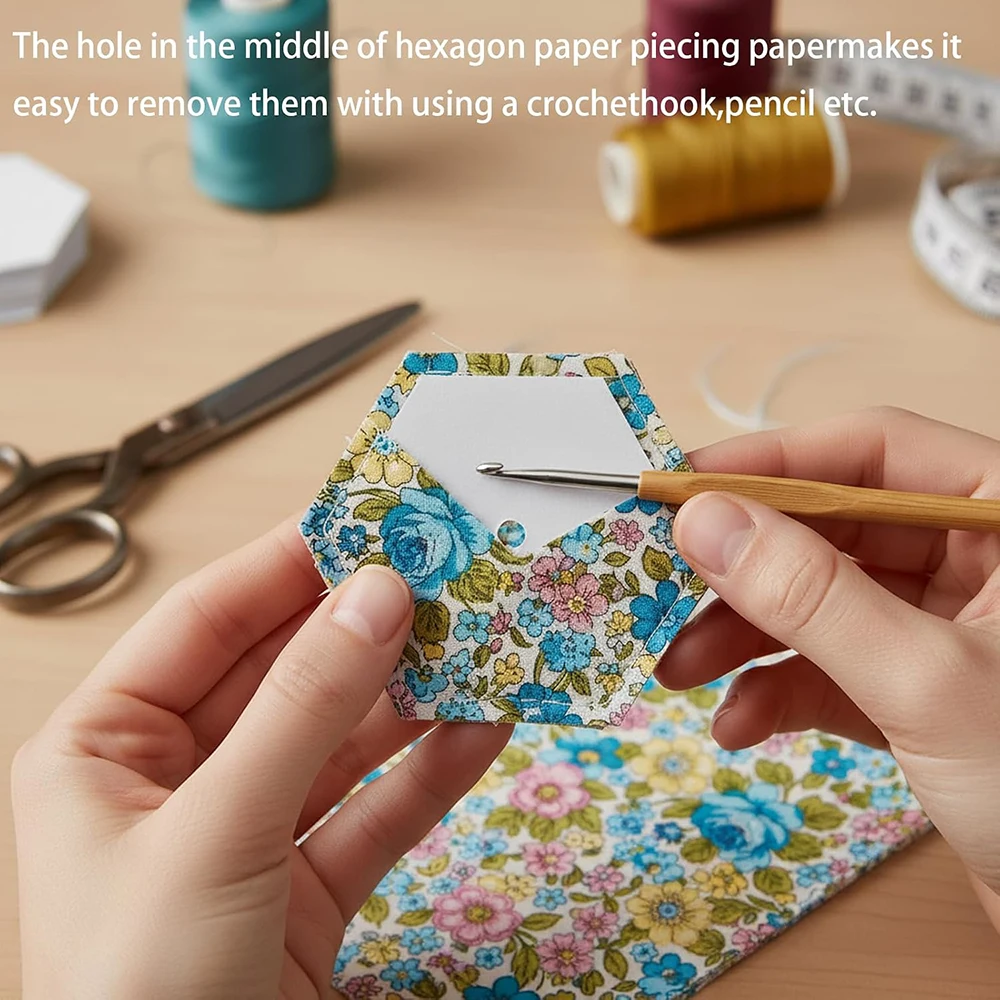200PCS 1 inch Paper Piecing for Quilting DIY Patchwork Sewing Crafts Hexagon Piecing Paper Template Accessories Crafting Tools