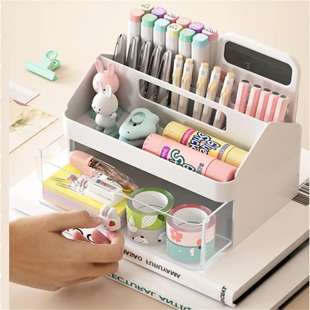 Inclined Insert Drawer Divider Box Pull-push Design Pen Classification Case For Table