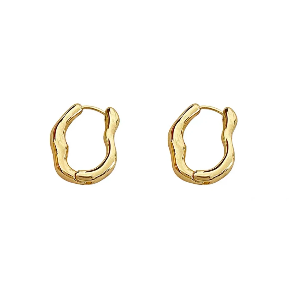 Simple letter gold silver earrings with high-end feel, exquisite earrings, elegant temperament suitable for women