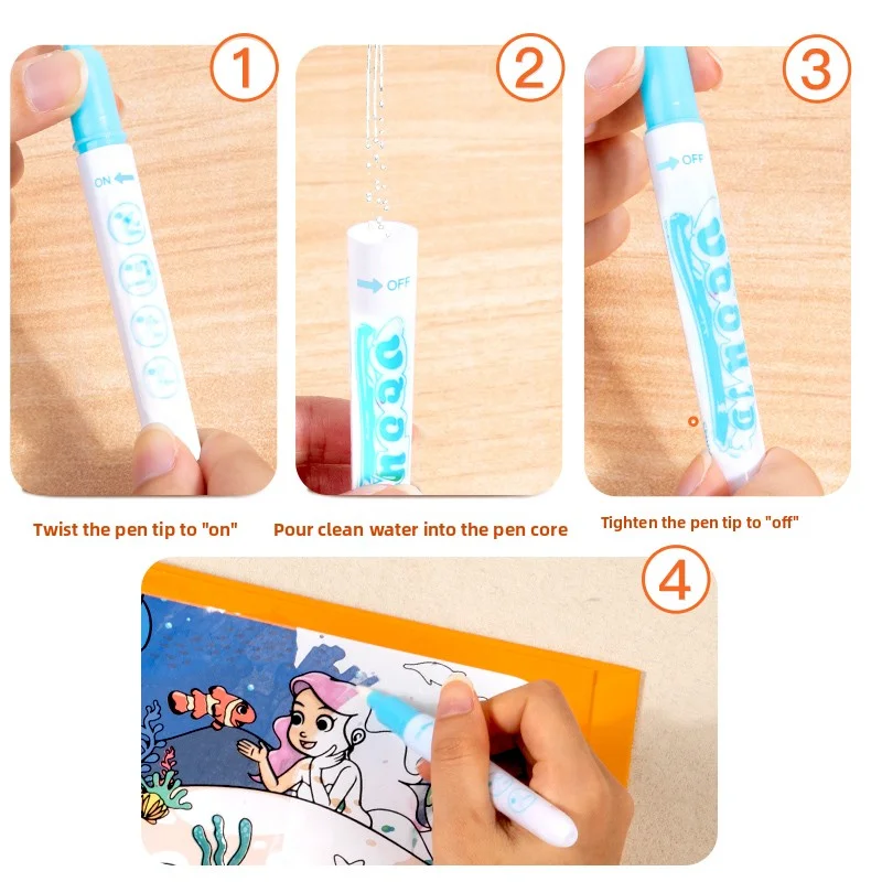 لعبة التعلم المبكر للأطفال 2 في 1: كتاب رسم مائي، يسمون الرسم والرسم المتكرر (كتاب الأنشطة الهادئة) #5