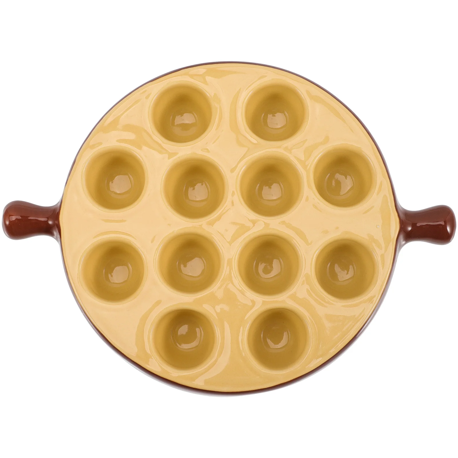 

Ceramic Escargot Pan 12 Holes Non-Slip Bottom Snail Plate Oven Baking Tray Grill Seafood Serving Dish Escargot Pan