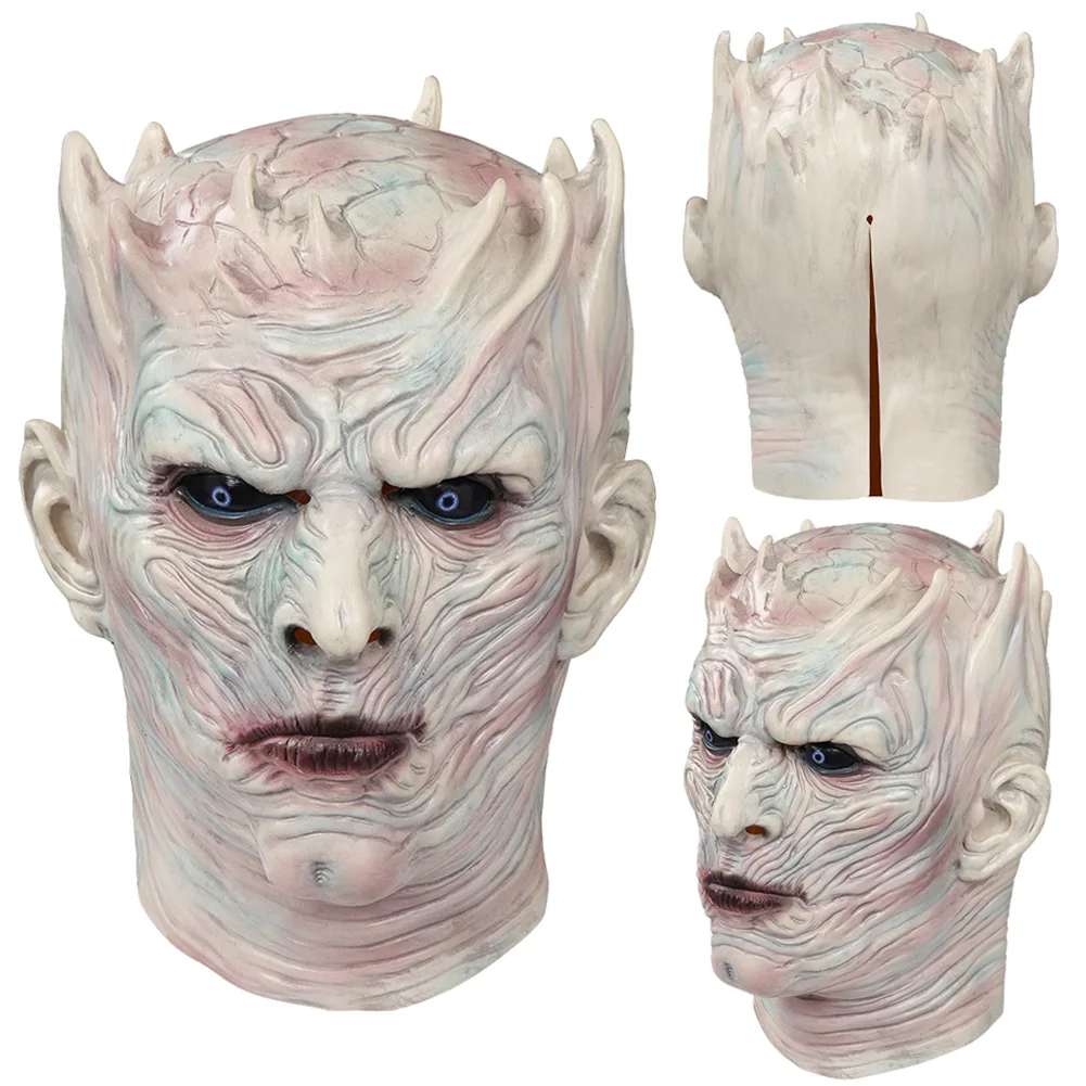 Night King Mask Horror Men Halloween Masquerade Cosplay Costume Accessories Male Scary Full Face Helmet Disguise Roleplay Props