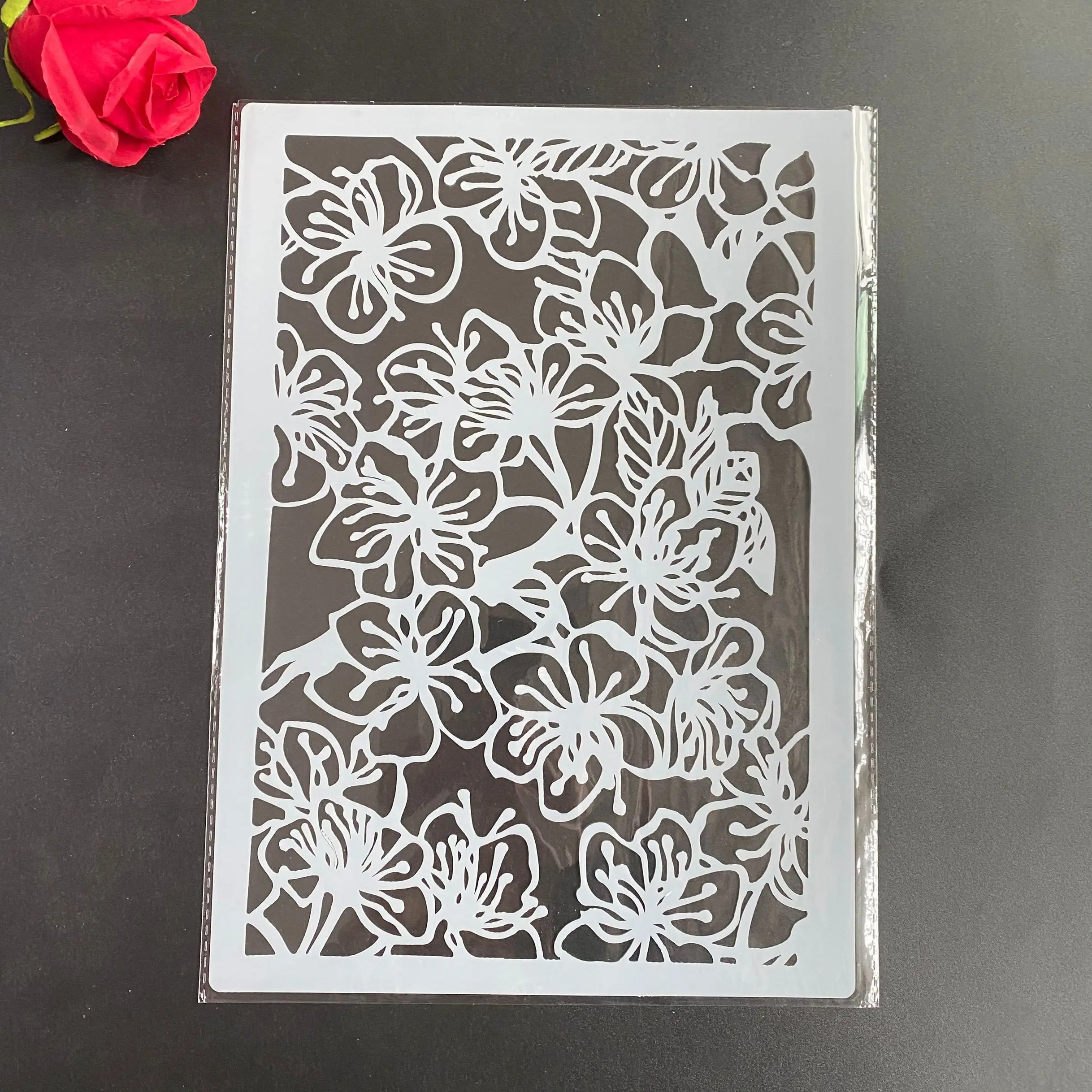 

Scrapbooking Stamp Album Decorative Embossing Craft Paper DIY Butterfly flower Stencils A4 size Design Stencil for Wall Painting