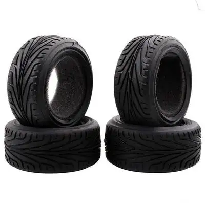 RC Soft On-Road Tire High Grip Rubber Tyre w/Insert Sponge 63*26mm For 1/10 HSP HPI Tamiya Sakura Touring Racing Car Spare Part