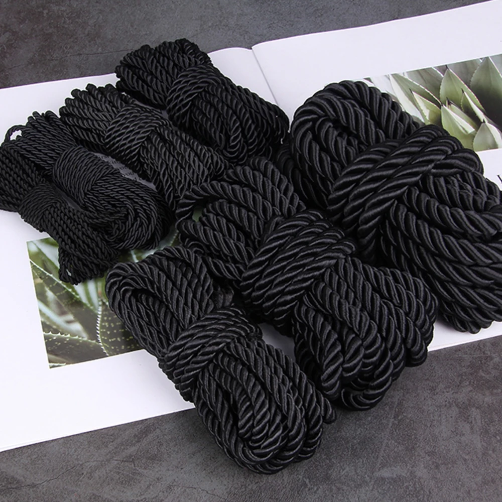 5 Meters 2/3/4/5/6mm Balck Color Braided Rope DIY Accessories For The Production Of Hand-Held Cords For Gift Boxes