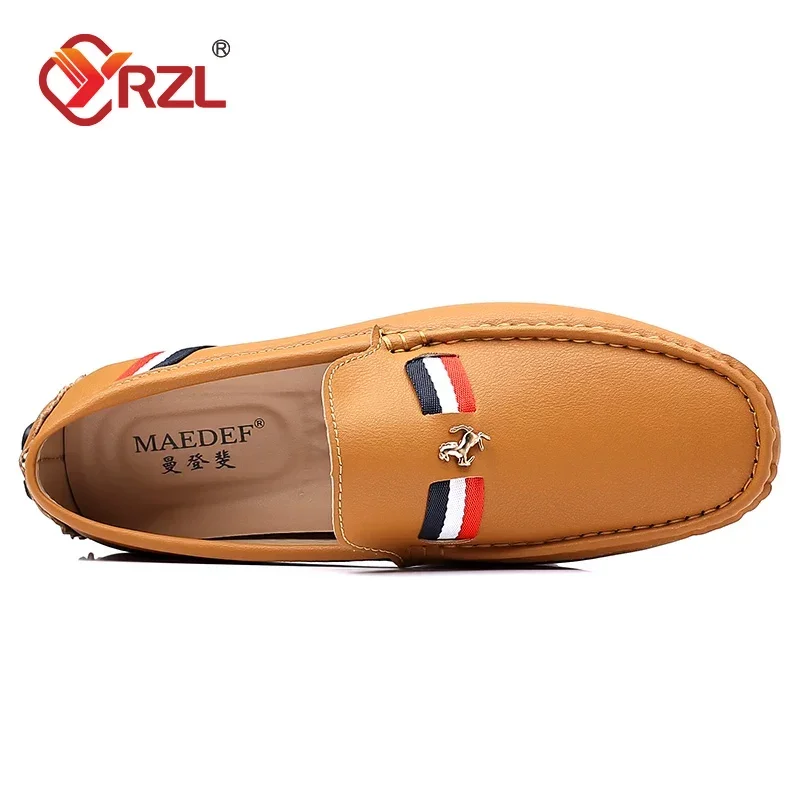 YRZL Loafers Men Casual PU Leather Loafers Mens Shoes Italian Comfortable Moccasins Luxury Formal Slip on Driving Shoes for Men