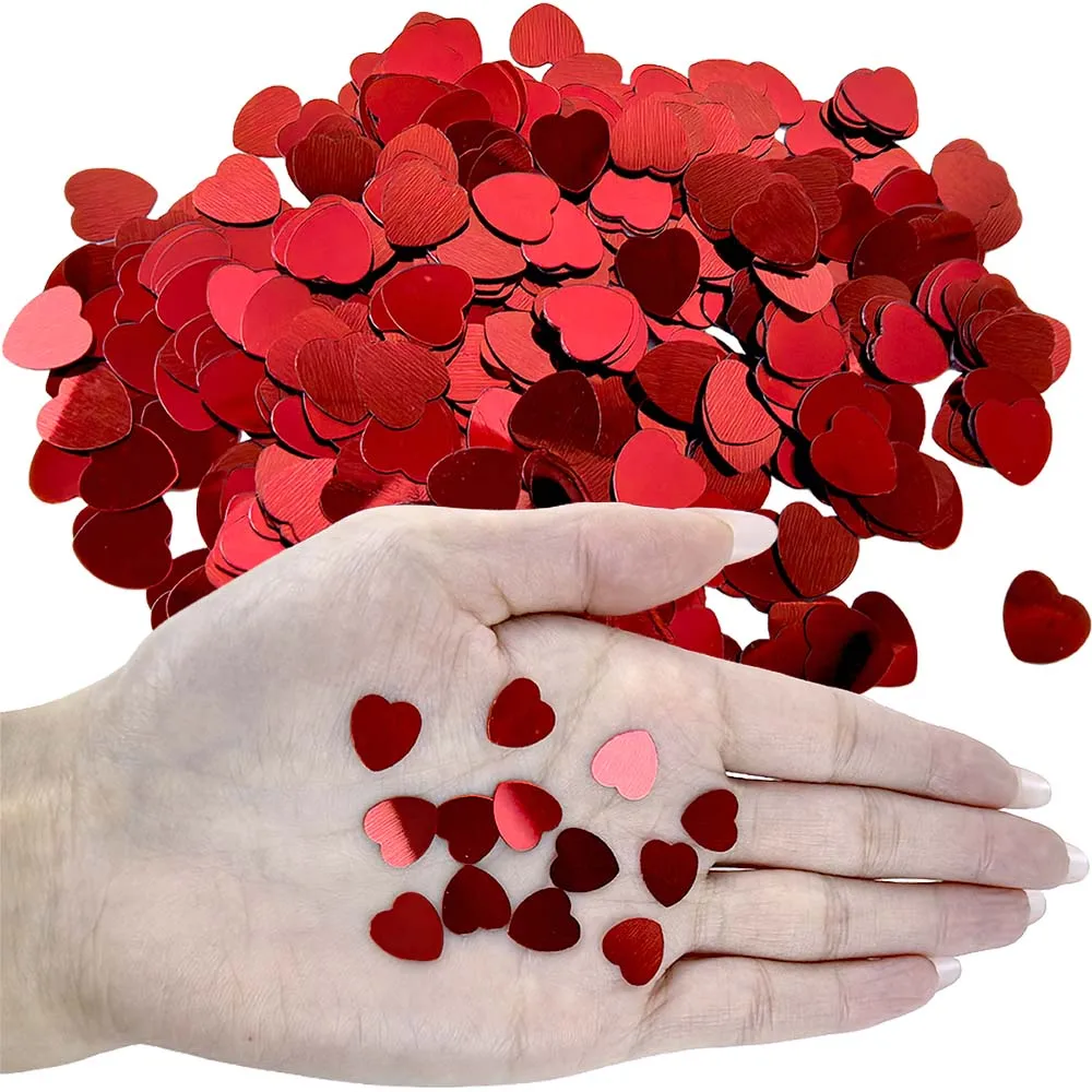 30g Valentine's Day Confetti Wedding Party Red Love Heart Confetti Table Decor Glitter Confetti for Valentine's Day Party Decor