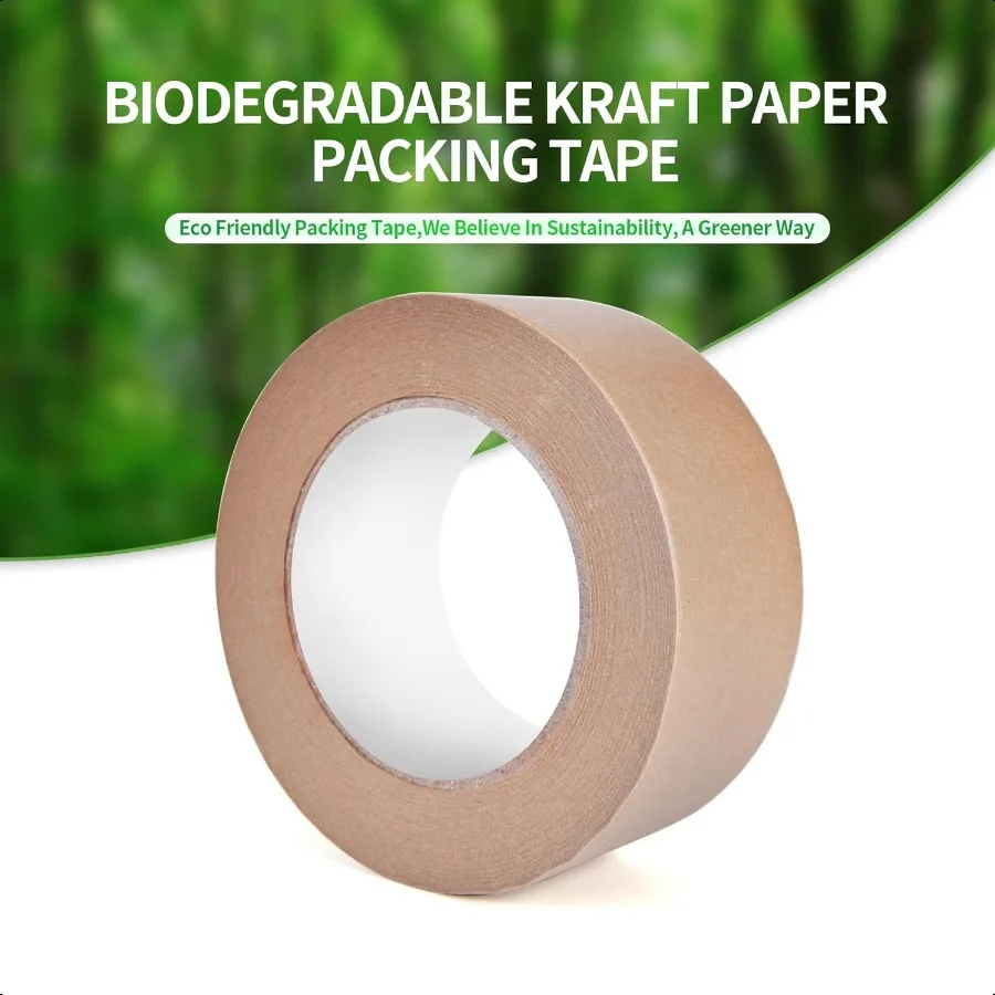 EcoFriendly Kraft Paper Tape Biodegradable Kraft Paper Tape Recyclable Writable Packing Tape NonCoated Surface for Masking Seal