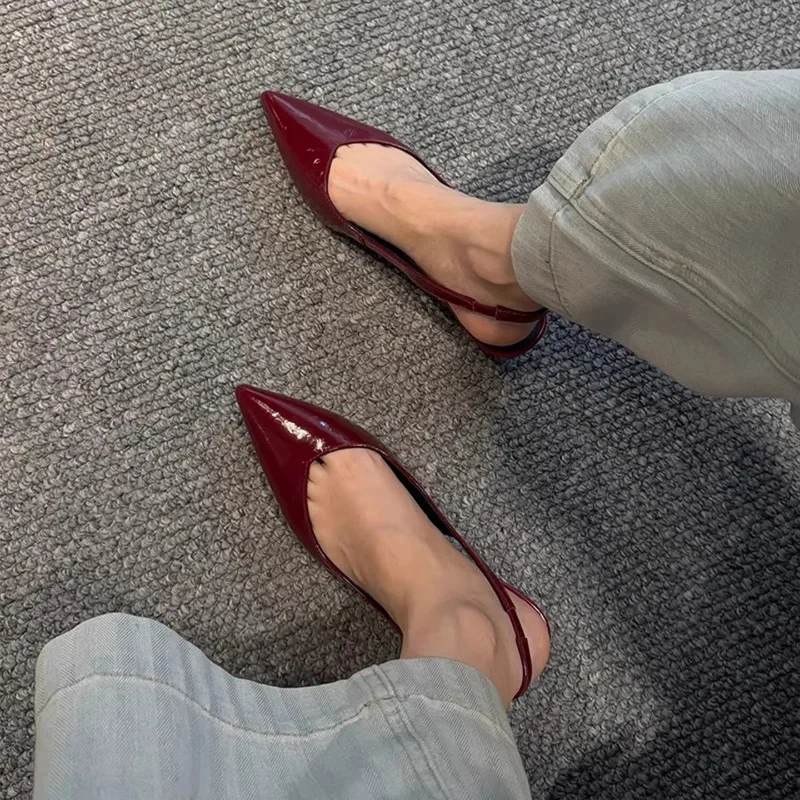 Designer Summer Cover Toe Slip on Women Sandals Concise Low Heel Shoes Elegant Office Ladies Slingbacks Mules Pumps - view 6