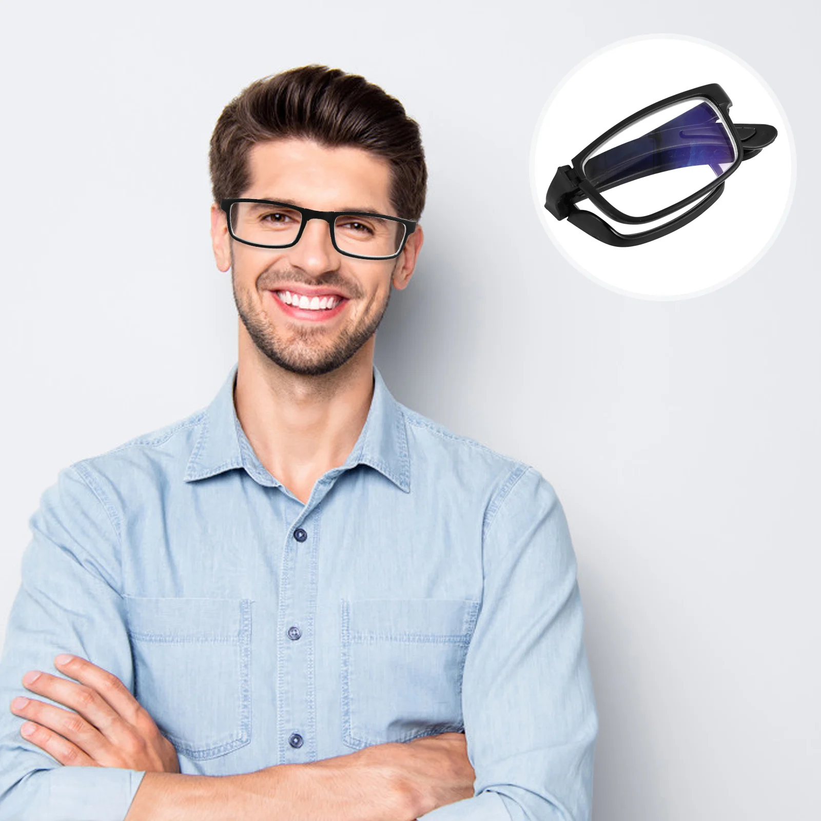 

Lens Portable Baggage Glasses Men and Women Reading Resin Lenses Myopia Folding