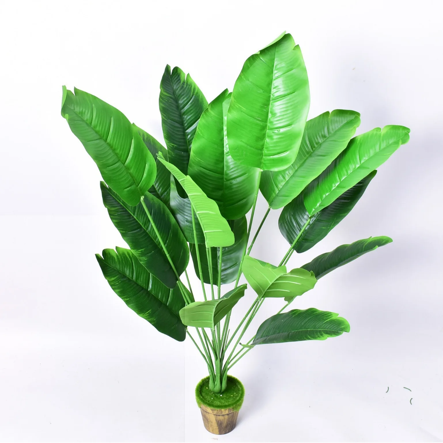 88cm 24Leaves Large Tropical Palm Tree Fake Banana Plants Leaves Real Touch Strelizia Plastic Monstera Plant for Home Garden