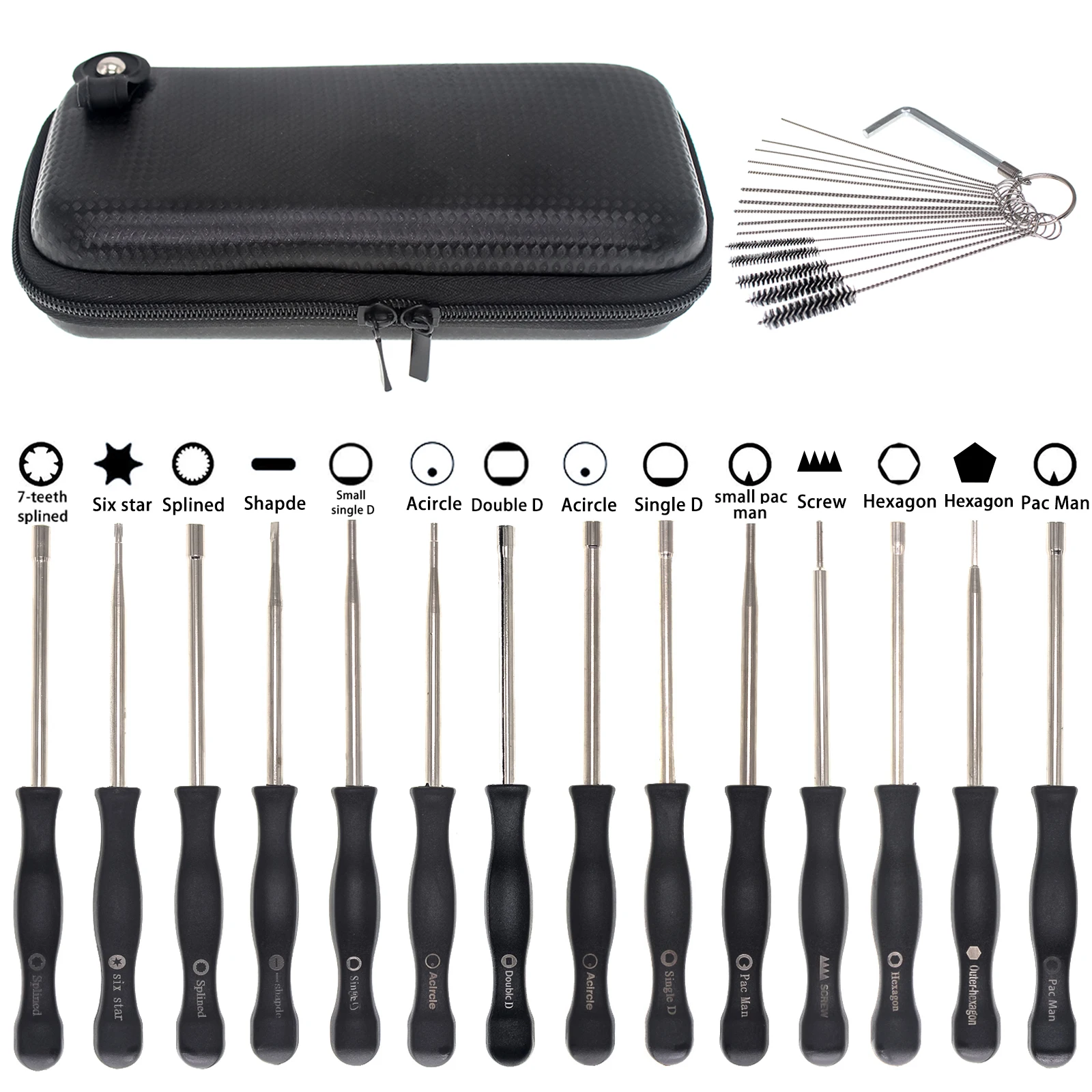 Conjunto de Ferramentas para Ajuste de Carburador 6PCS/10PCS/12PCS/14PCS, Kit de Chave de Fenda, Pacman Duplo D para Stihl Husqvarna Zama Walbro